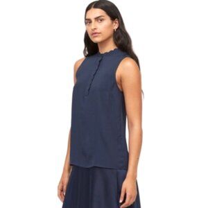 NWT H&M Crepe Scalloped Trimmed Sleeveless Blouse, Size 2